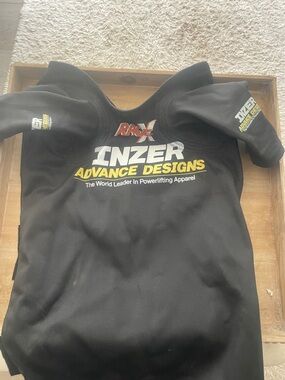 Black Powerlifting double ply benching shirt Velcro back size 40